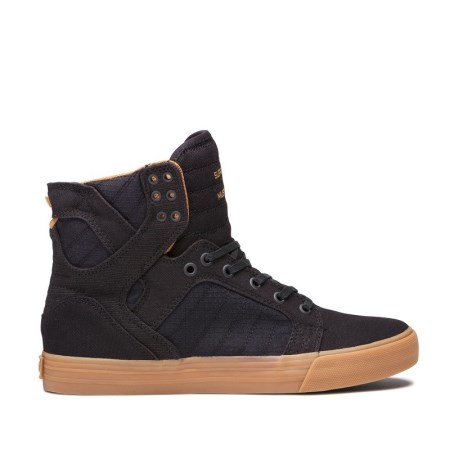 Supra Skytop Mens High Tops Shoes Black UK 71IHM